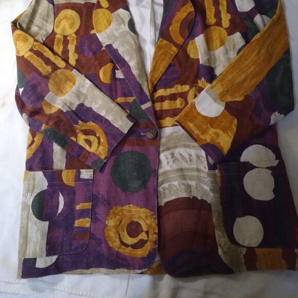 Vintage Raphael Lorenzo Abstract Pattern Blazer - Picture 2 of 9